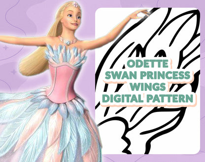 DIGITAL PATTERN - Odette Schwanensee Schwan Prinzessin Flügel 2 Versionen - Cosplay, Kostüm, A4 & US Letter