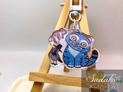 Derpy Tiger & Sussie Acryl Keychain mit holographischen Glitzer Sternen, K-Pop Demon Hunters acrylic Anhänger