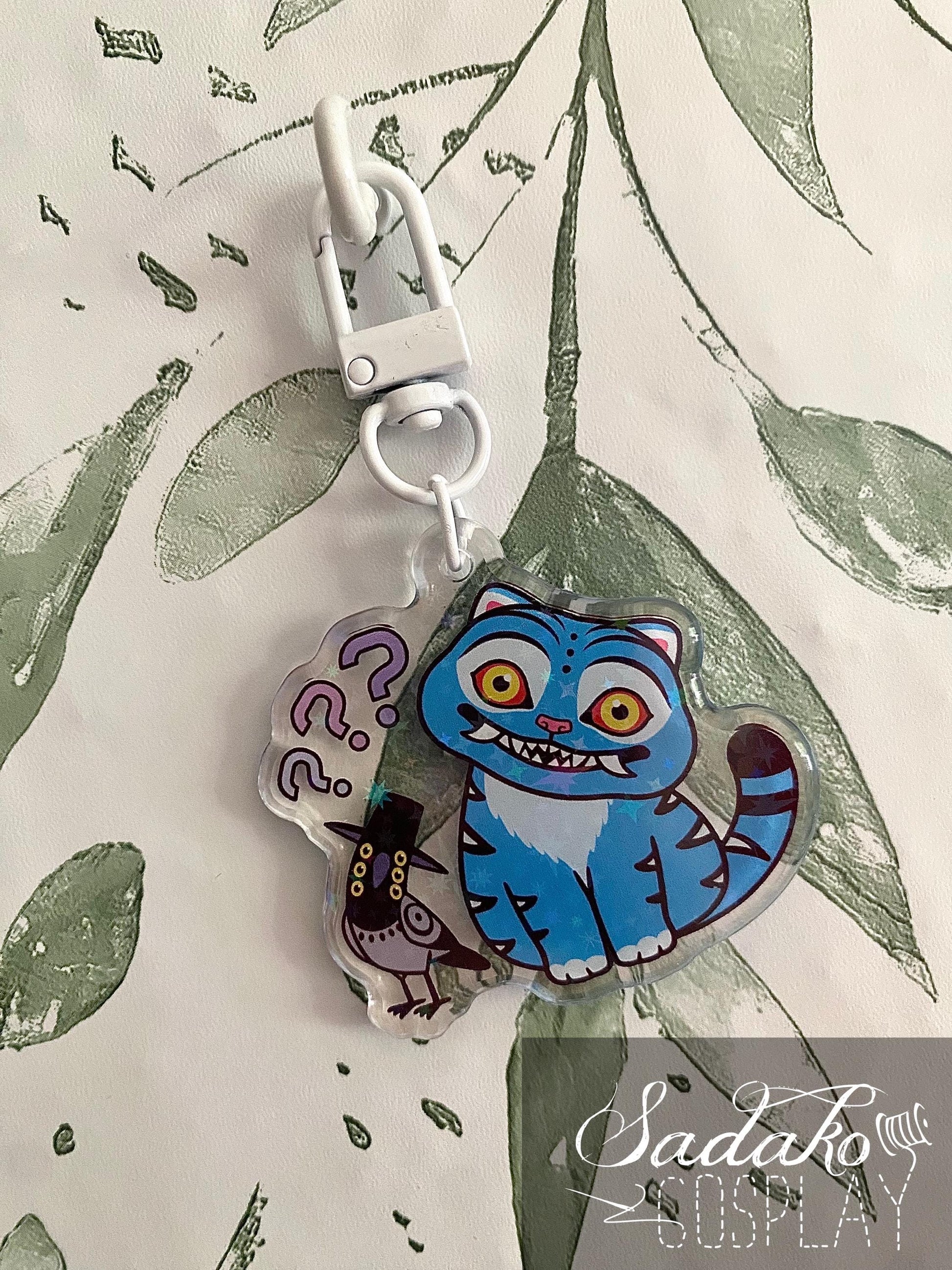 Derpy Tiger & Sussie Acryl Keychain mit holographischen Glitzer Sternen, K-Pop Demon Hunters acrylic Anhänger