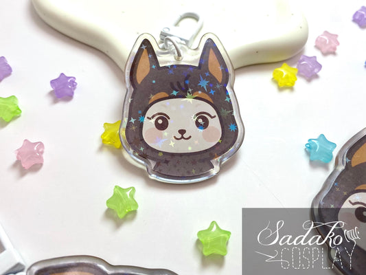Doberman Hetmongi Acryl Keychain mit holographischen Glitzer Sternen, ATEEZ Yeosang acrylic Anhänger
