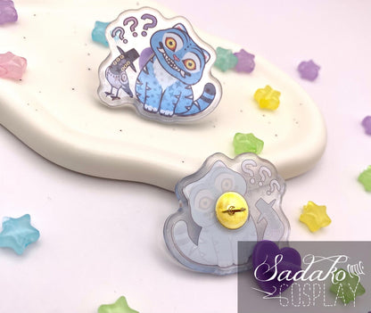 Derpy Tiger & Sussie Acryl Pin mit holographischen Glitzer Sternen, K-Pop Demon Hunters acrylic Button Anstecker