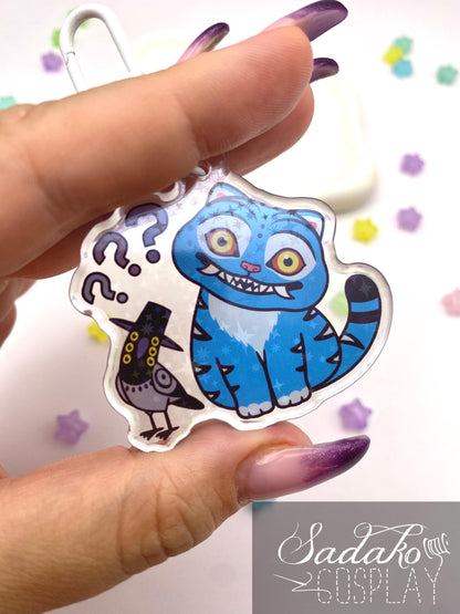 Derpy Tiger & Sussie Acryl Keychain mit holographischen Glitzer Sternen, K-Pop Demon Hunters acrylic Anhänger