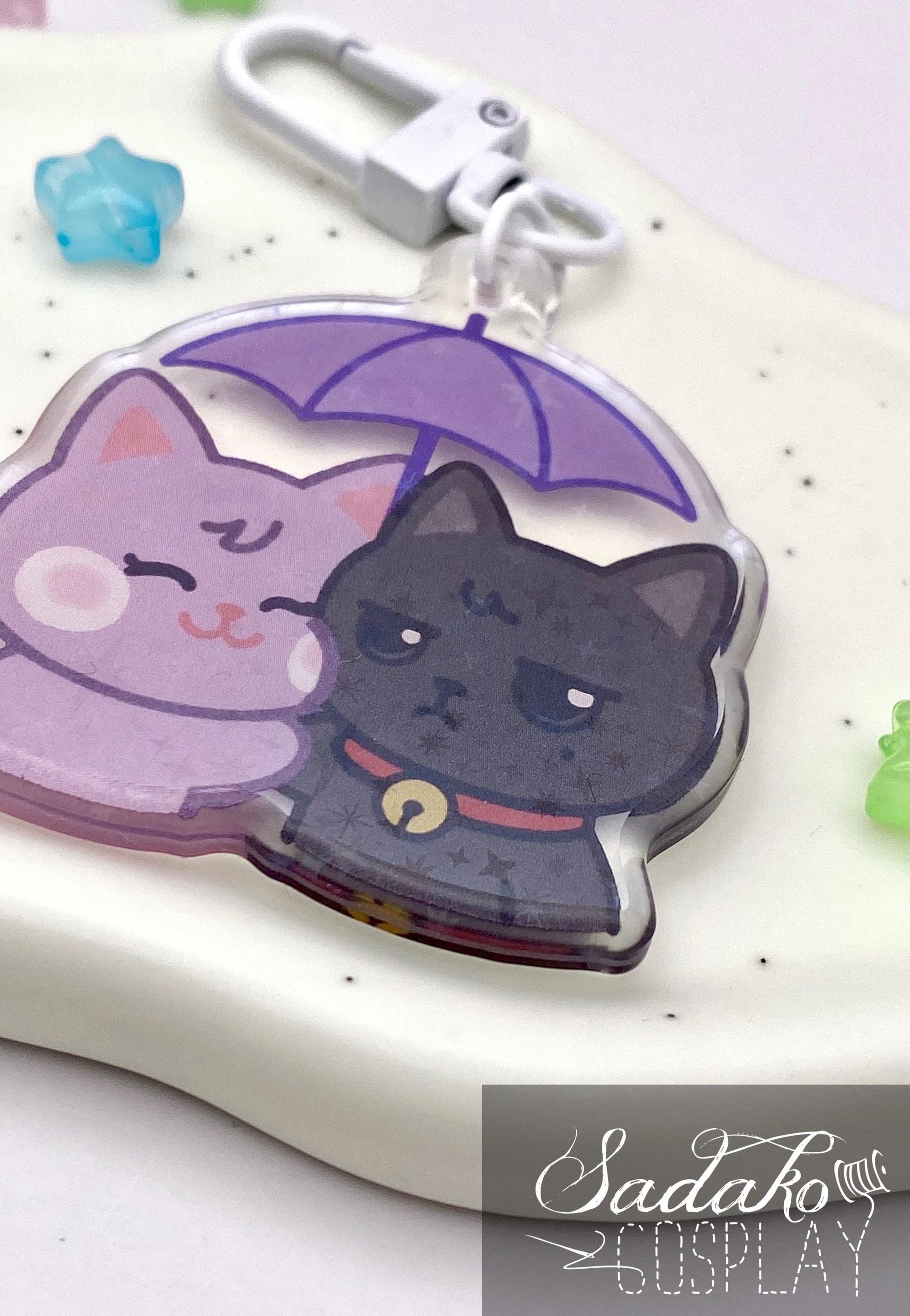 WooSan Acryl Keychain mit holographischen Glitzer Sternen, ATEEZ Wooyoung & San acrylic Anhänger