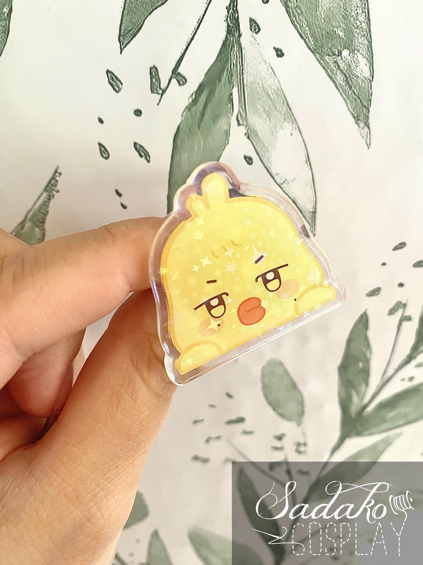 ATEEZ Peeking Acryl Pin mit holographischen Glitzer Sternen, Aniteez acrylic Button Anstecker für Atiny