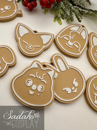 SKZOO Christmas Ornament – Stray Kids Gingerbread Deko Anhänger, K-Pop Weihnachtsbaum Schmuck, 3D gedruckt, SKZOO Tiere, Geschenk für K-Pop