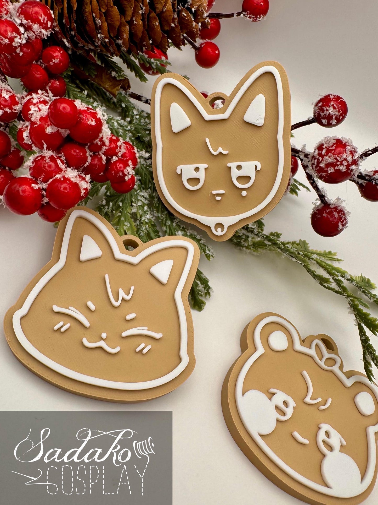 ATEEZ Aniteez Christmas Ornament – Gingerbread K-Pop Anhänger, ATEEZ Lebkuchen Deko, 3D gedruckter Baumschmuck, K-Pop Geschenk für Atiny