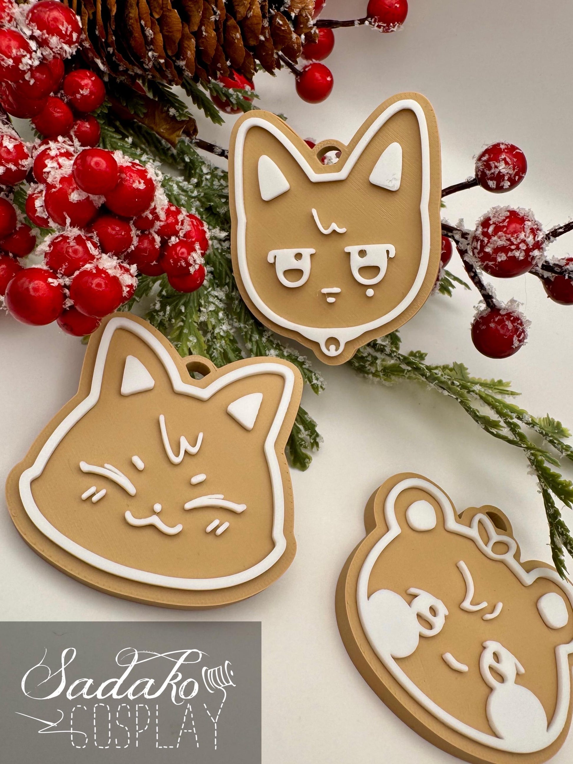 ATEEZ Aniteez Christmas Ornament – Gingerbread K-Pop Anhänger, ATEEZ Lebkuchen Deko, 3D gedruckter Baumschmuck, K-Pop Geschenk für Atiny