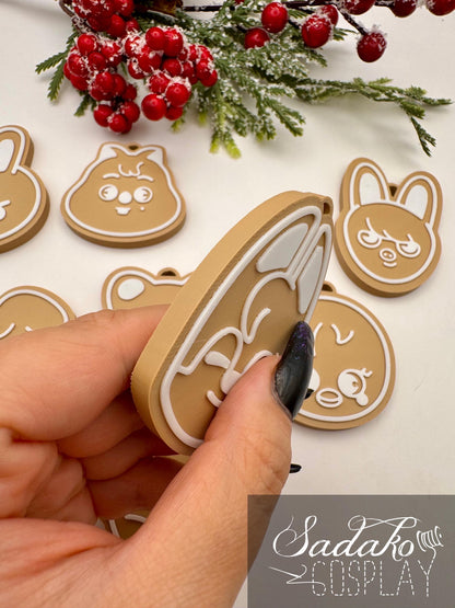 SKZOO Christmas Ornament – Stray Kids Gingerbread Deko Anhänger, K-Pop Weihnachtsbaum Schmuck, 3D gedruckt, SKZOO Tiere, Geschenk für K-Pop