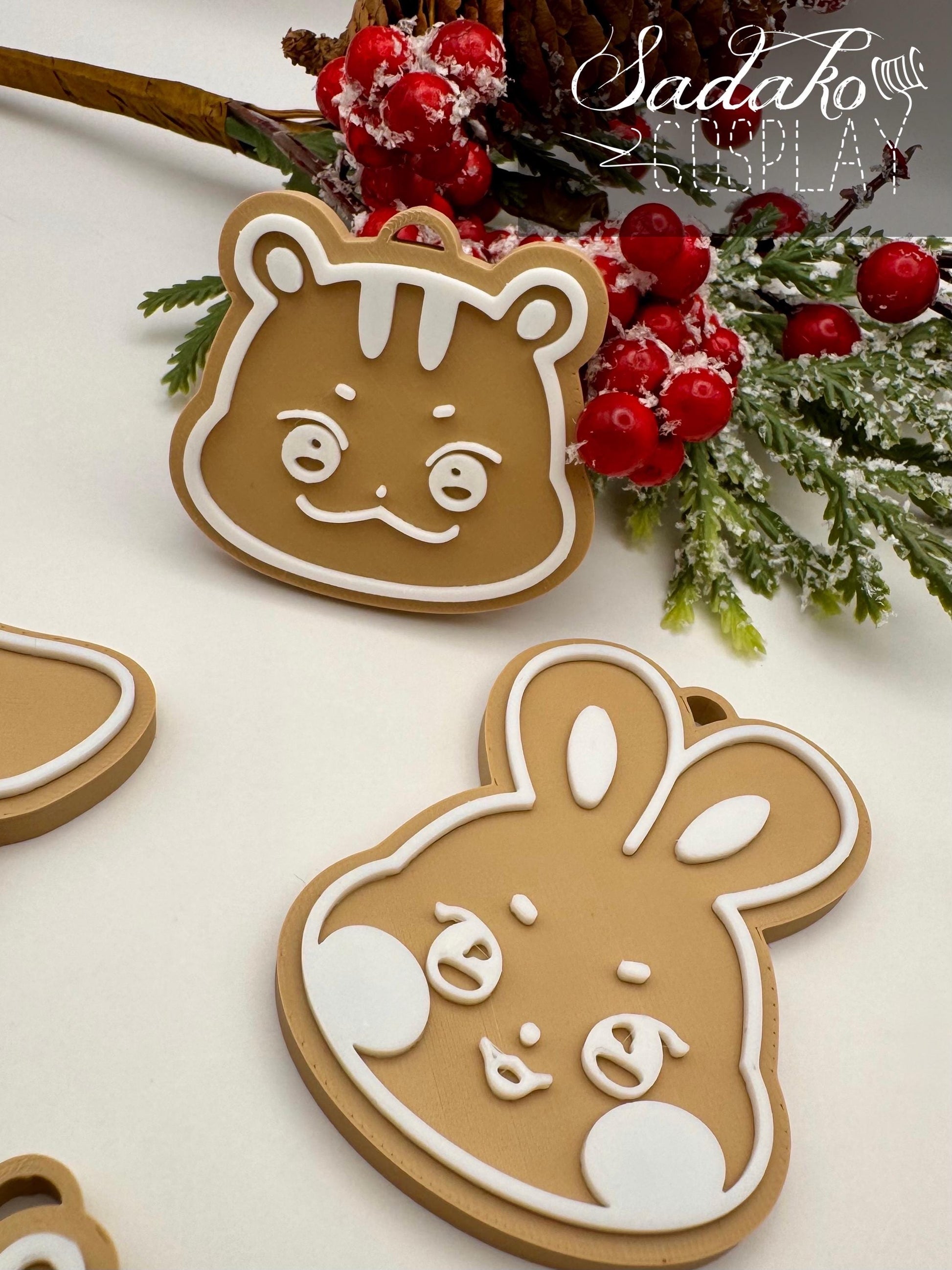 ATEEZ Aniteez Christmas Ornament – Gingerbread K-Pop Anhänger, ATEEZ Lebkuchen Deko, 3D gedruckter Baumschmuck, K-Pop Geschenk für Atiny