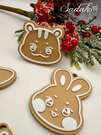 ATEEZ Aniteez Christmas Ornament – Gingerbread K-Pop Anhänger, ATEEZ Lebkuchen Deko, 3D gedruckter Baumschmuck, K-Pop Geschenk für Atiny