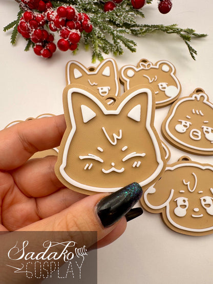 ATEEZ Aniteez Christmas Ornament – Gingerbread K-Pop Anhänger, ATEEZ Lebkuchen Deko, 3D gedruckter Baumschmuck, K-Pop Geschenk für Atiny