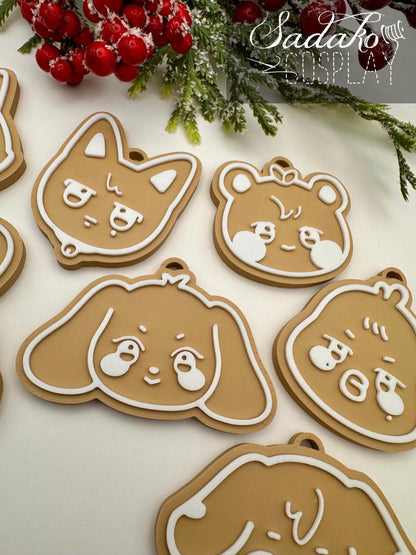 ATEEZ Aniteez Christmas Ornament – Gingerbread K-Pop Anhänger, ATEEZ Lebkuchen Deko, 3D gedruckter Baumschmuck, K-Pop Geschenk für Atiny
