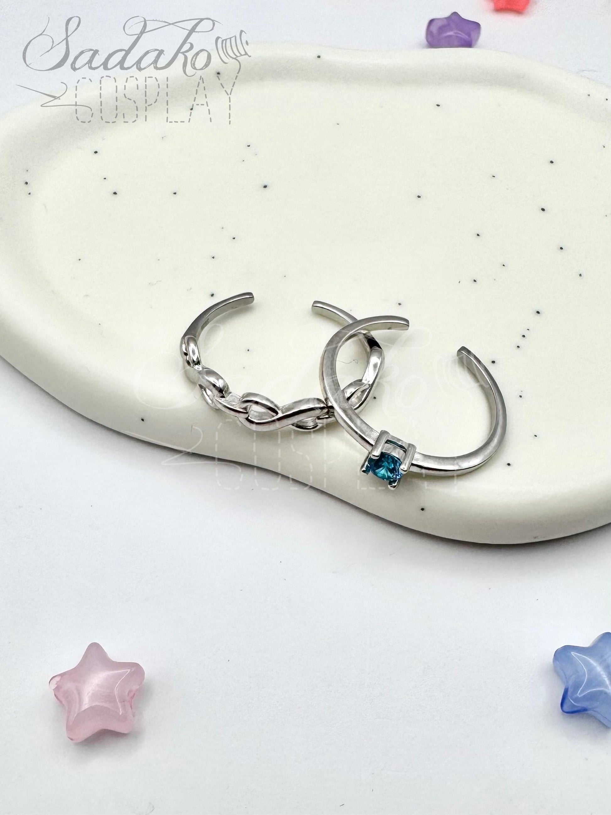 PREORDER Atiny Ring Set „Eternal Star Atiny“, 925 Sterling Silber Set aus 2 Ringen - inspiriert von der K-Pop Band ATEEZ