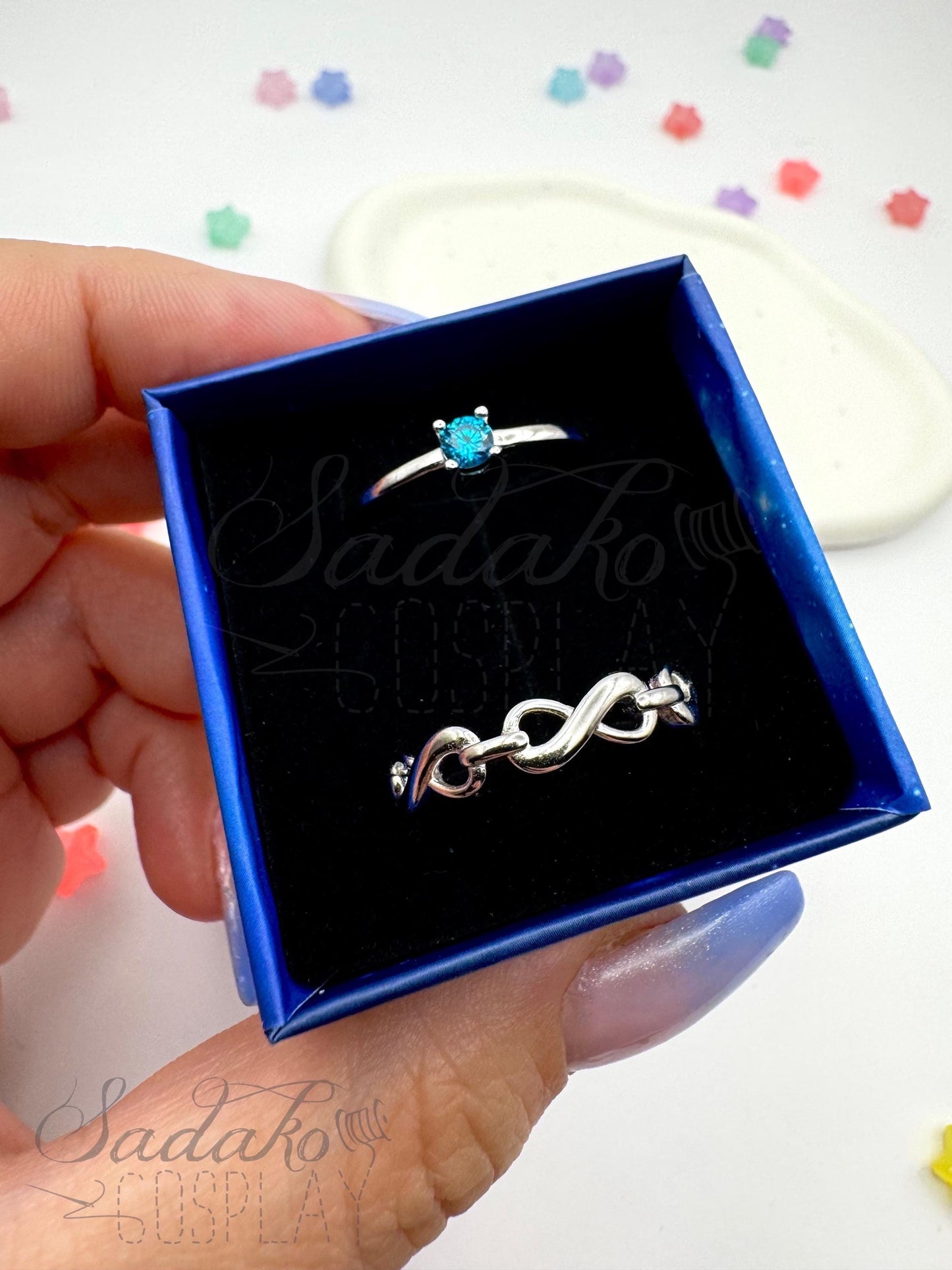PREORDER Atiny Ring Set „Eternal Star Atiny“, 925 Sterling Silber Set aus 2 Ringen - inspiriert von der K-Pop Band ATEEZ