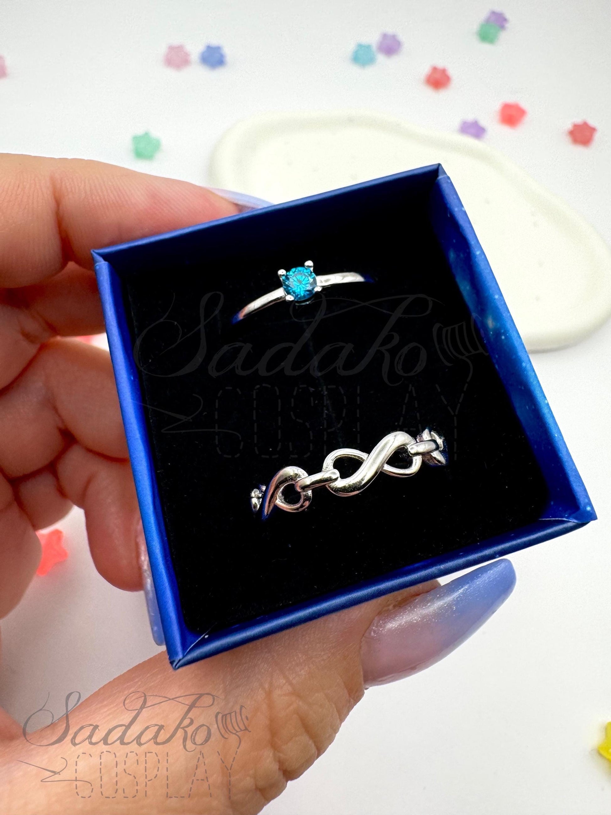 PREORDER Atiny Ring Set „Eternal Star Atiny“, 925 Sterling Silber Set aus 2 Ringen - inspiriert von der K-Pop Band ATEEZ