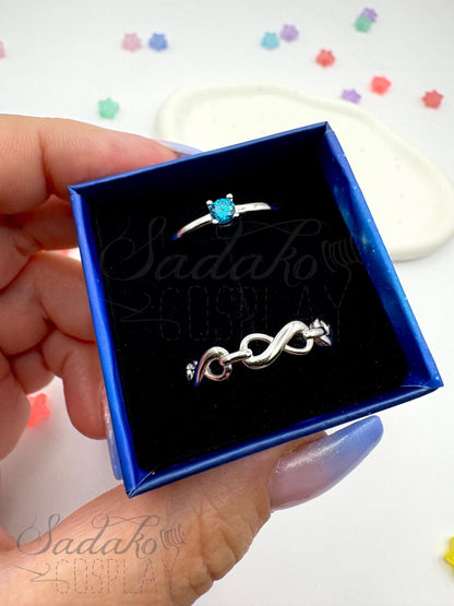 PREORDER Atiny Ring Set „Eternal Star Atiny“, 925 Sterling Silber Set aus 2 Ringen - inspiriert von der K-Pop Band ATEEZ