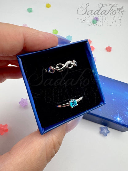 PREORDER Atiny Ring Set „Eternal Star Atiny“, 925 Sterling Silber Set aus 2 Ringen - inspiriert von der K-Pop Band ATEEZ