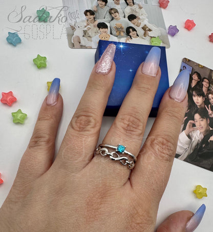 PREORDER Atiny Ring Set „Eternal Star Atiny“, 925 Sterling Silber Set aus 2 Ringen - inspiriert von der K-Pop Band ATEEZ