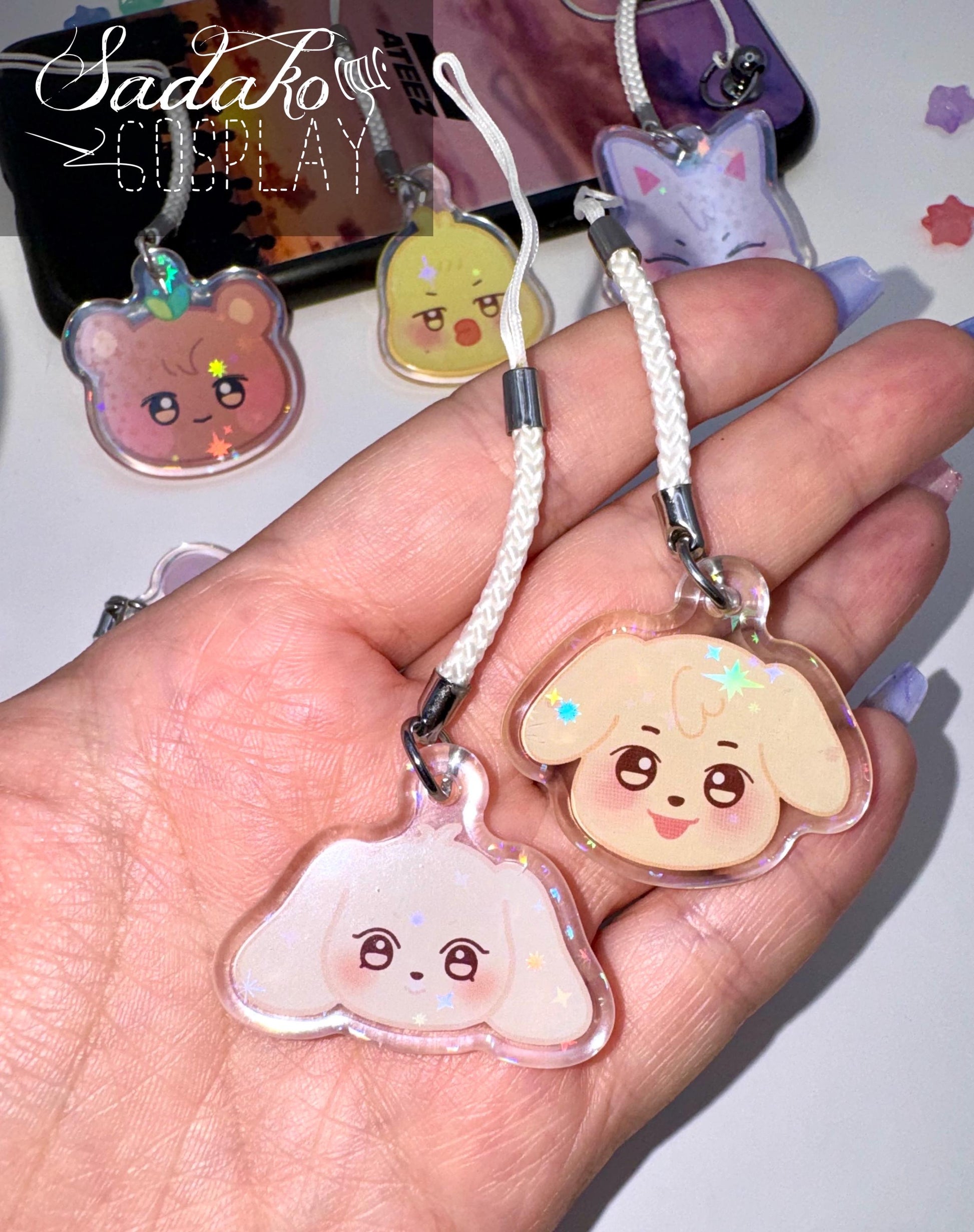 Aniteez glitzernder phone charm keychain, ATEEZ inspired für ATINY