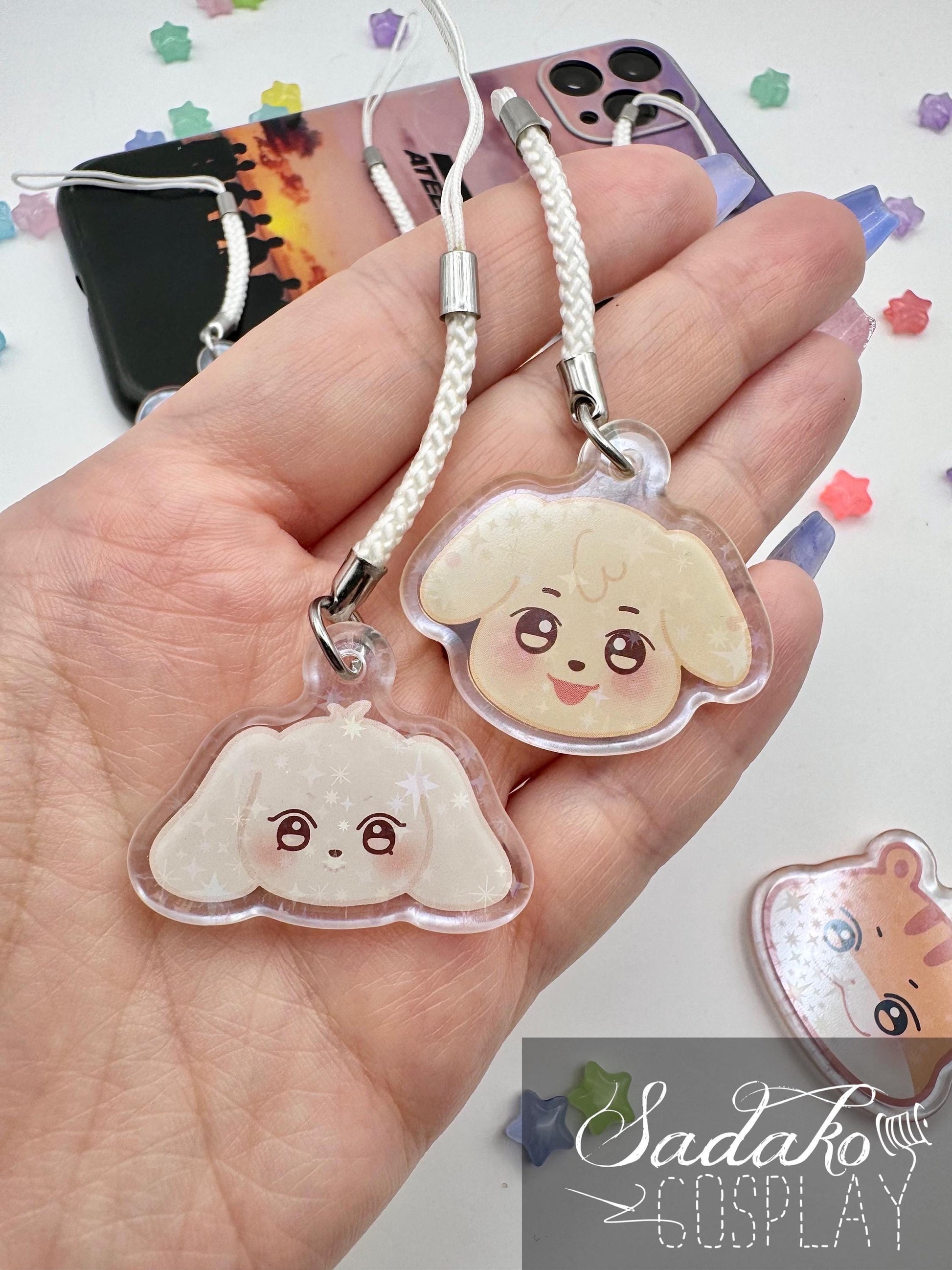 Aniteez glitzernder phone charm keychain, ATEEZ inspired für ATINY