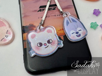 SKZOO glitzernder phone charm keychain, Stray Kids inspired für Stay