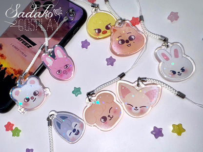 SKZOO glitzernder phone charm keychain, Stray Kids inspired für Stay