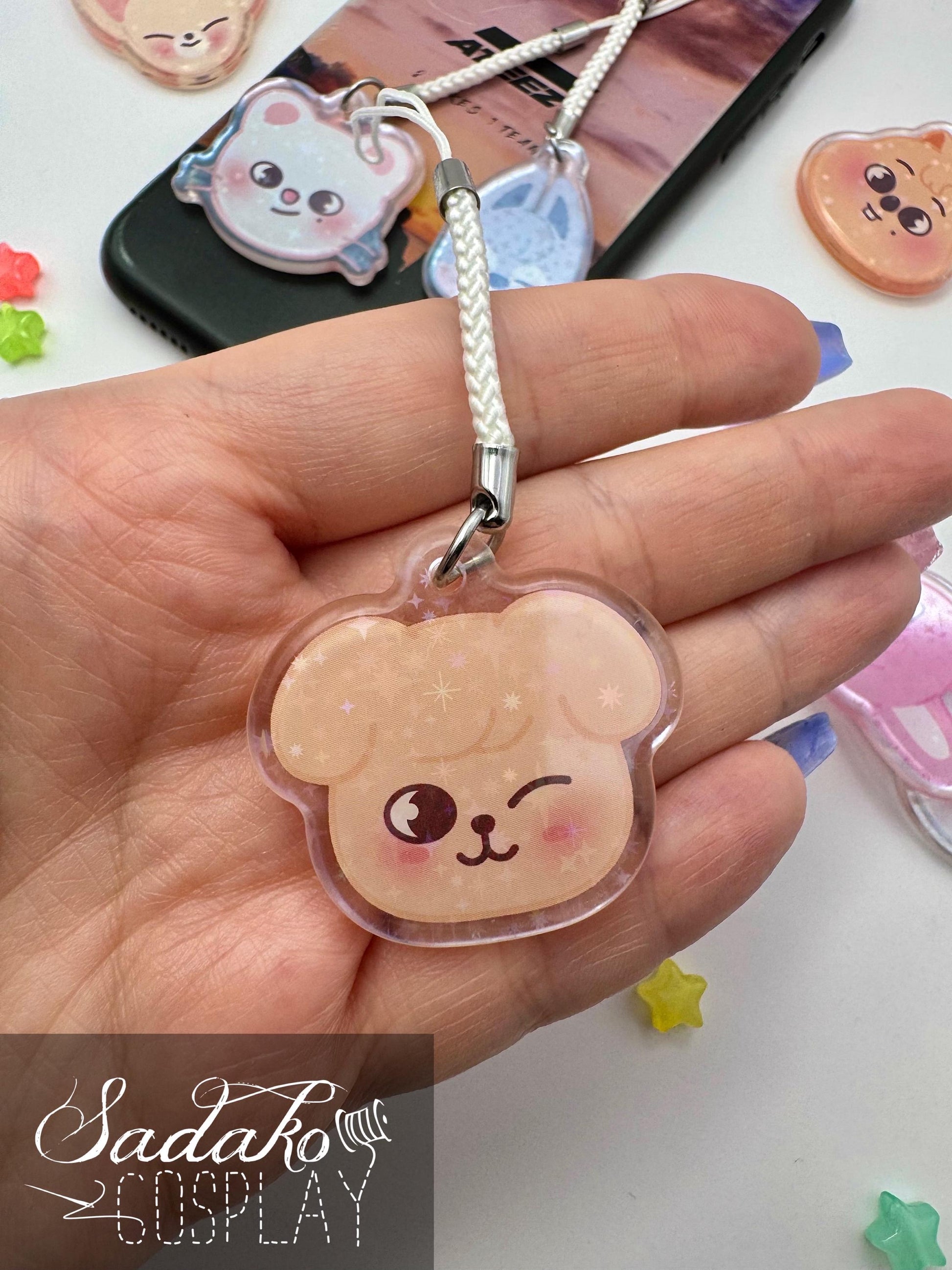 SKZOO glitzernder phone charm keychain, Stray Kids inspired für Stay