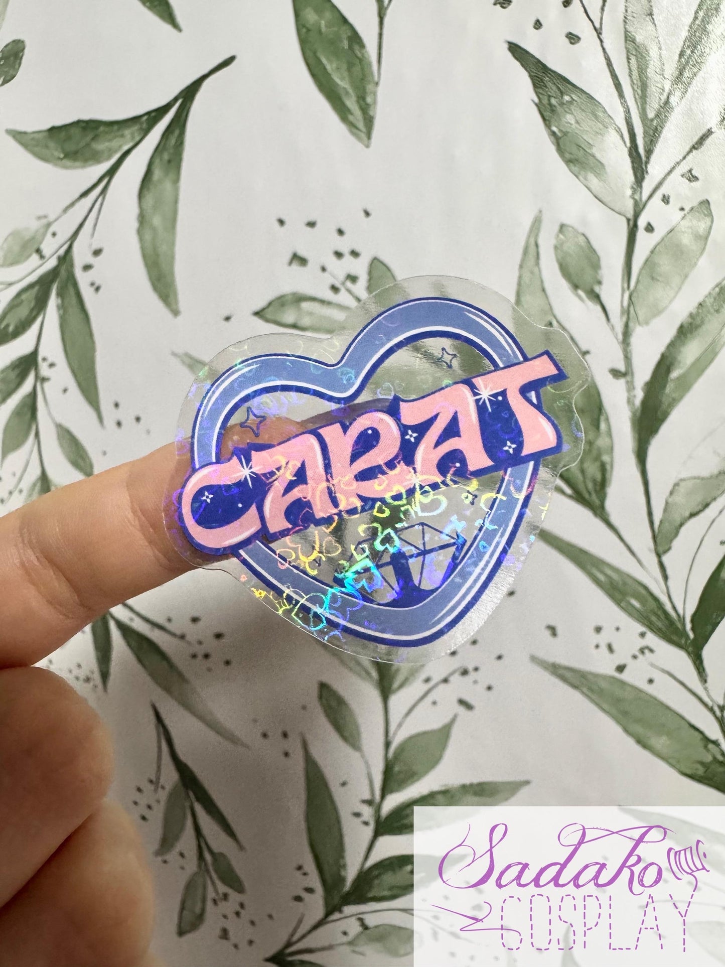 Seventeen & Carat transparenter Sticker - K-Pop Heart Collection, wasserfester Holo-Aufkleber