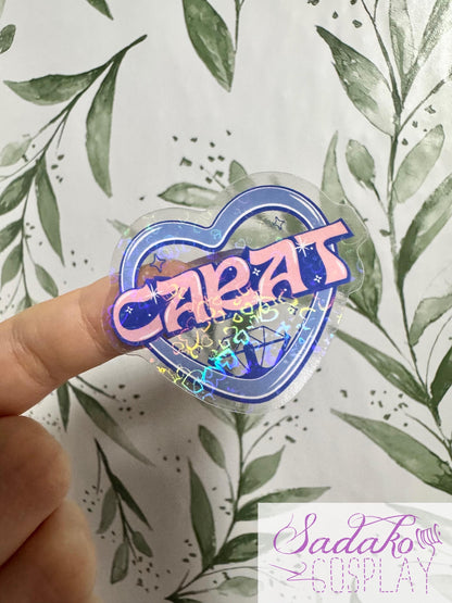 Seventeen & Carat transparenter Sticker - K-Pop Heart Collection, wasserfester Holo-Aufkleber