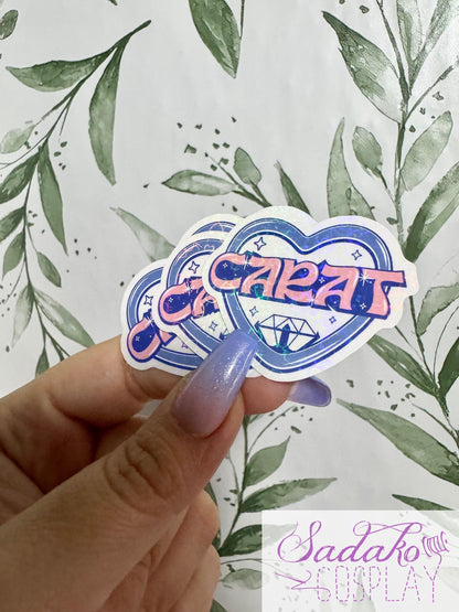 Seventeen & Carat transparenter Sticker - K-Pop Heart Collection, wasserfester Holo-Aufkleber