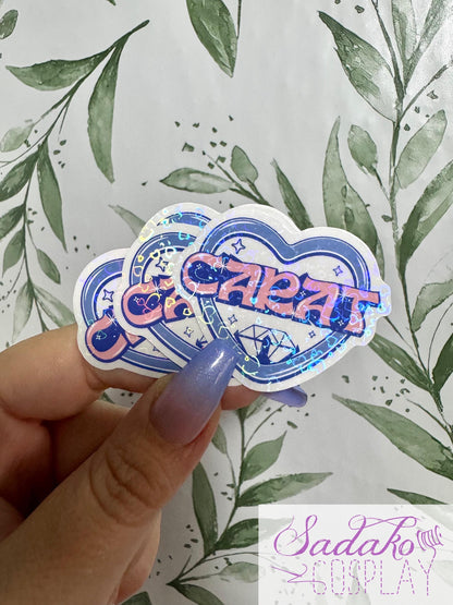 Seventeen & Carat transparenter Sticker - K-Pop Heart Collection, wasserfester Holo-Aufkleber