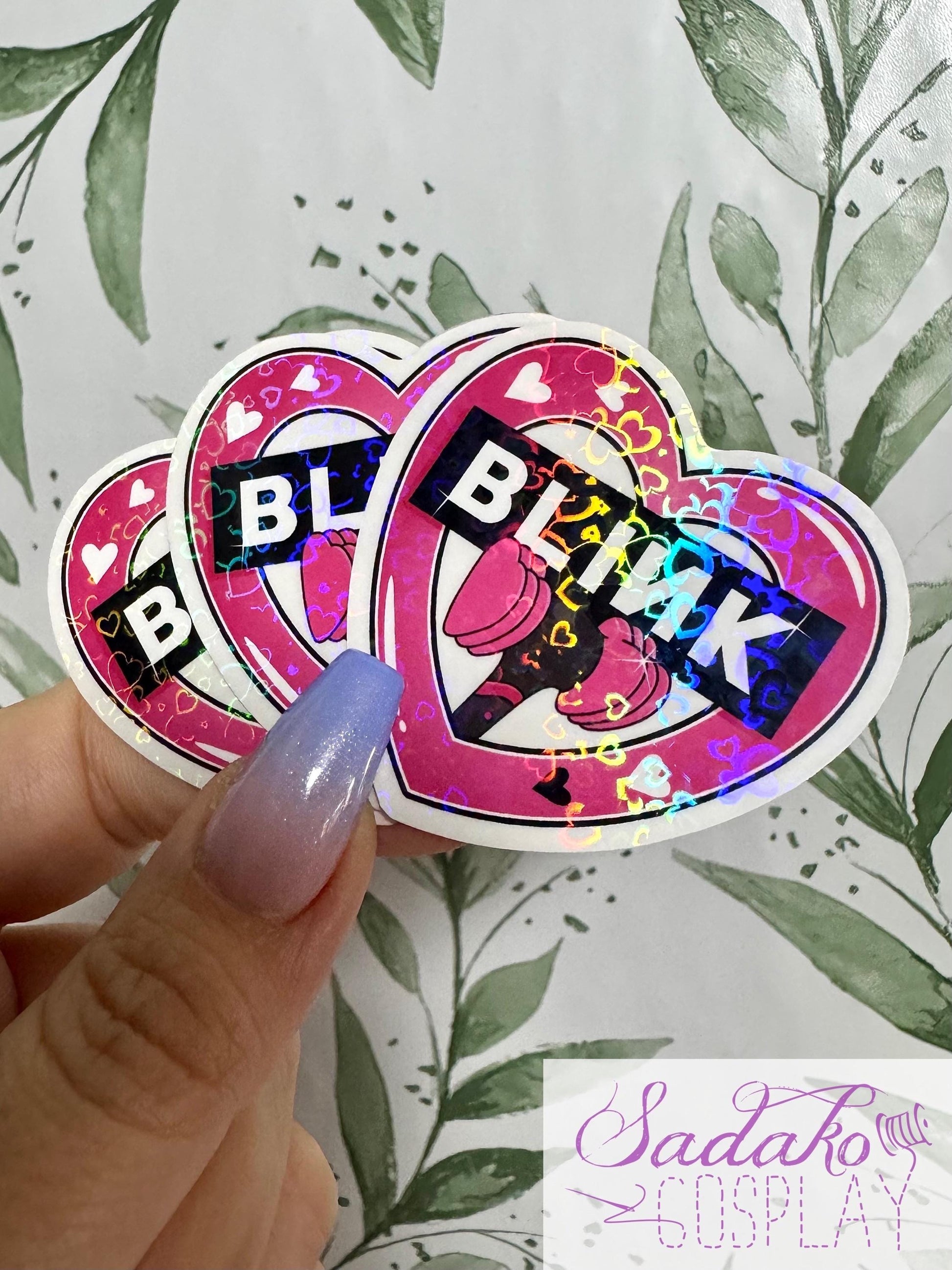 Black Pink & Blink transparenter Sticker - K-Pop Heart Collection, wasserfester Holo-Aufkleber