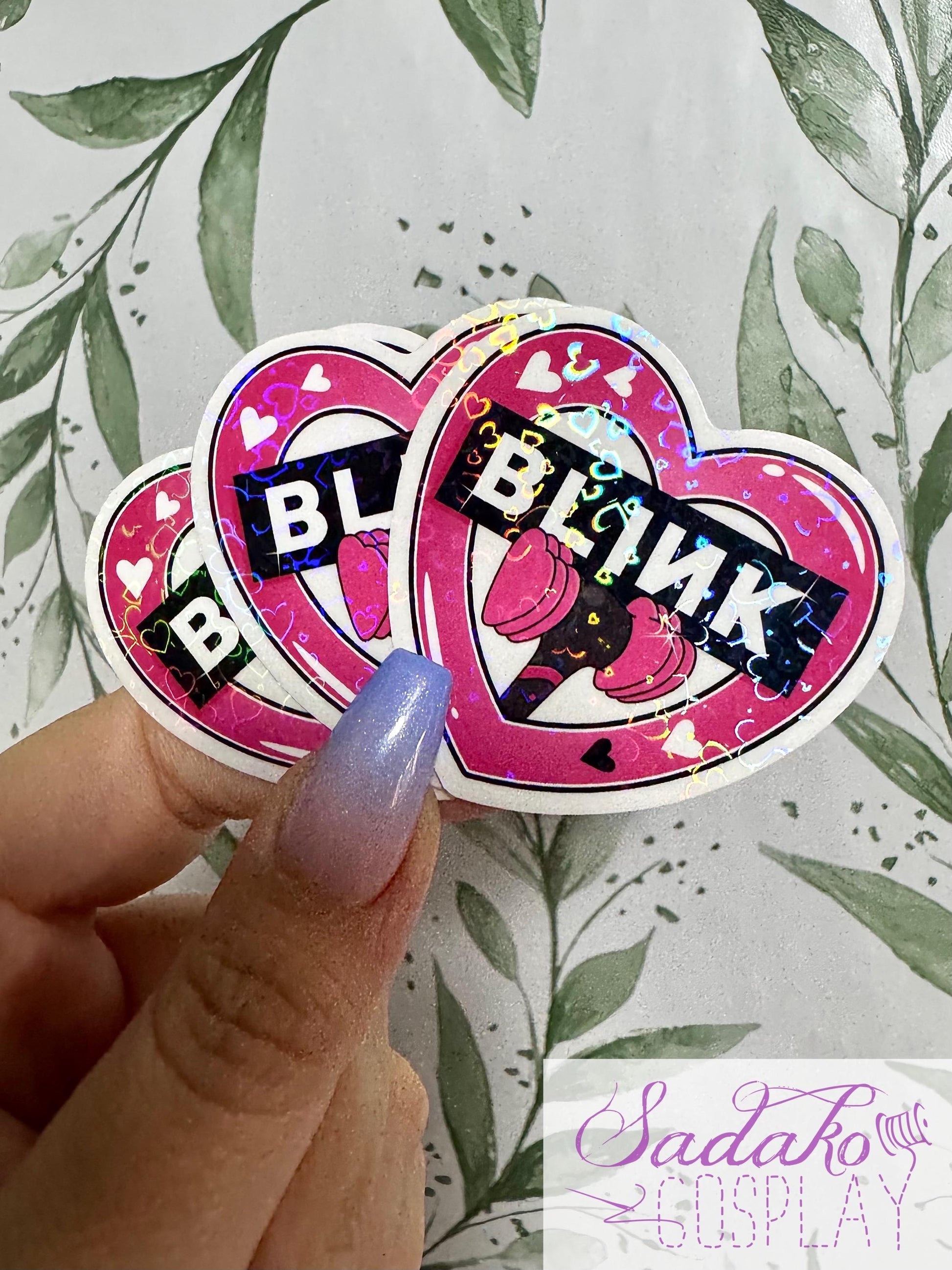 Black Pink & Blink transparenter Sticker - K-Pop Heart Collection, wasserfester Holo-Aufkleber