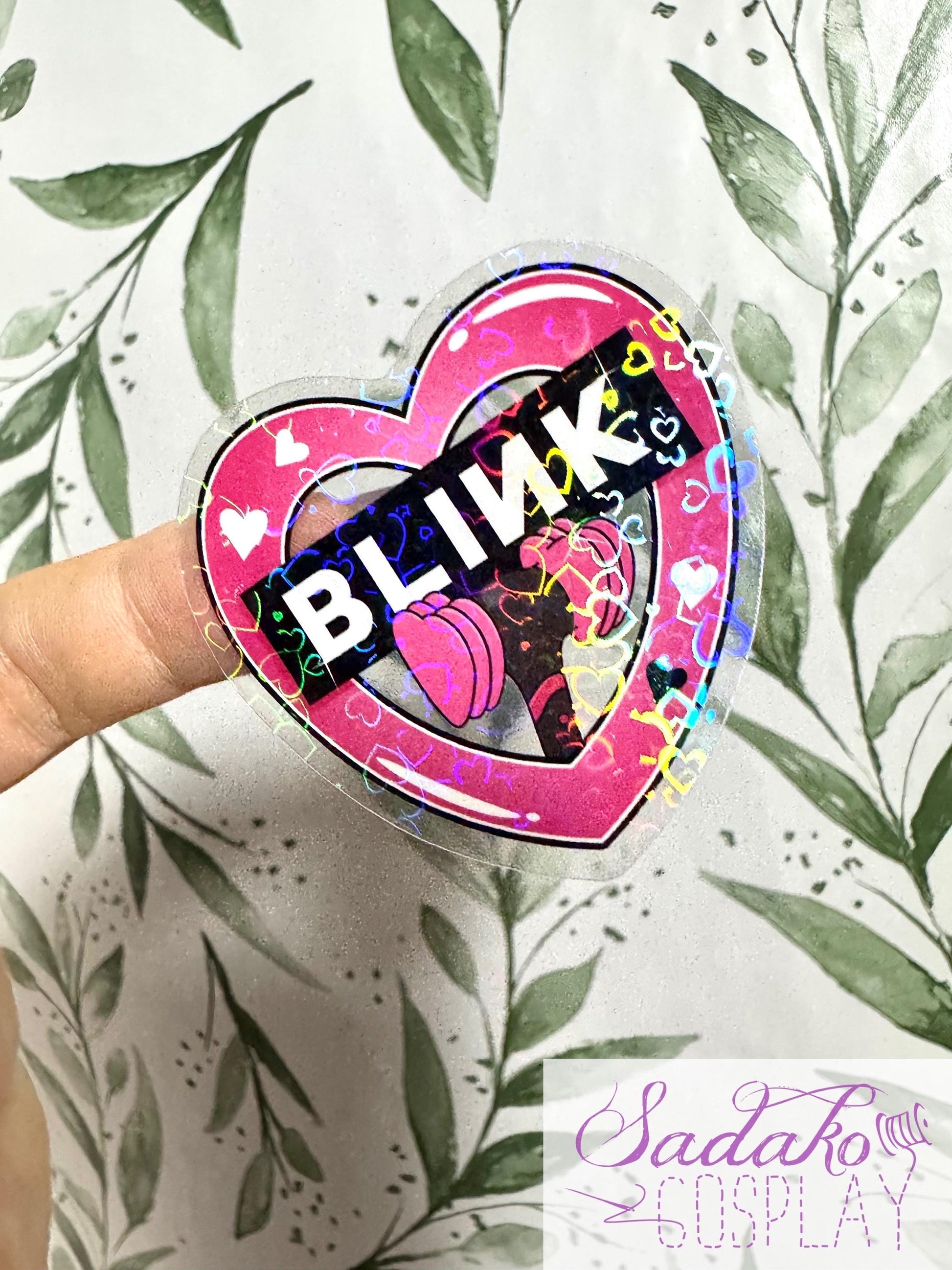 Black Pink & Blink transparenter Sticker - K-Pop Heart Collection, wasserfester Holo-Aufkleber