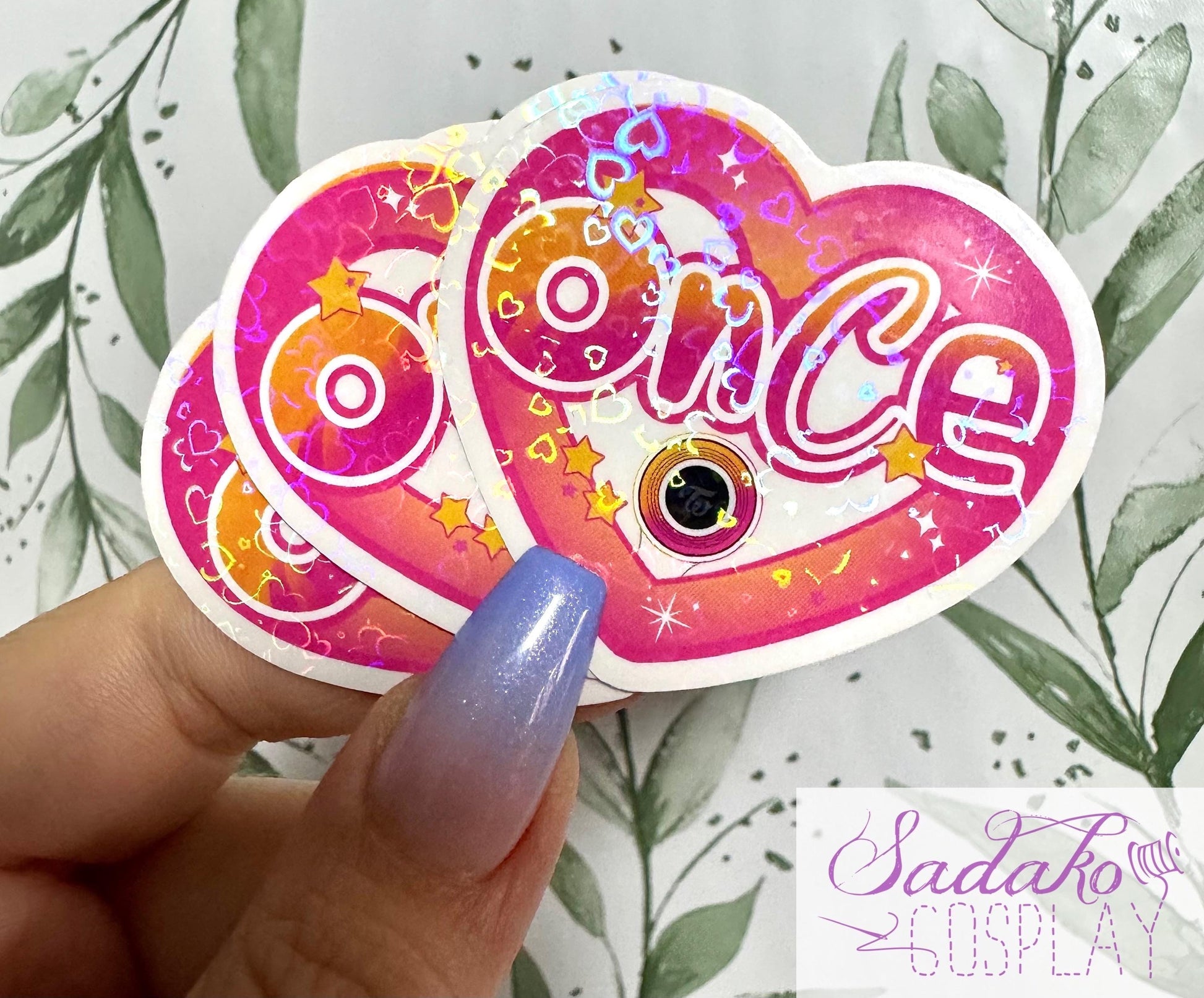 Twice & Once transparenter Sticker - K-Pop Heart Collection, wasserfester Holo-Aufkleber