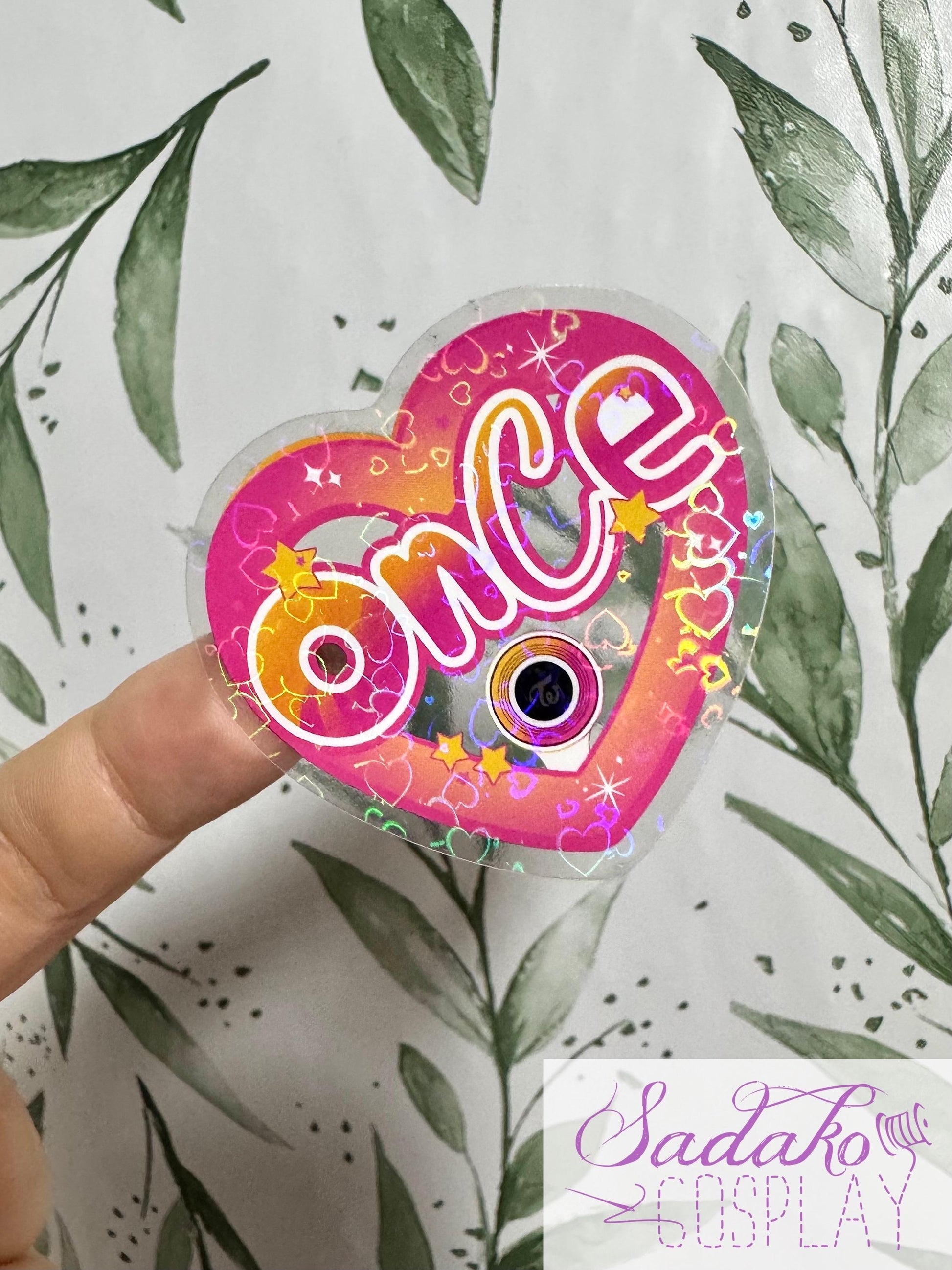 Twice & Once transparenter Sticker - K-Pop Heart Collection, wasserfester Holo-Aufkleber