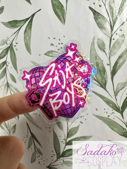 Saja Boys transparenter Sticker - K-Pop Heart Collection, wasserfester Holo-Aufkleber, K-Pop Demon Hunters
