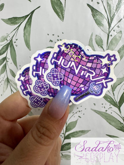 Huntrix transparenter Sticker - K-Pop Heart Collection, wasserfester Holo-Aufkleber, K-Pop Demon Hunters