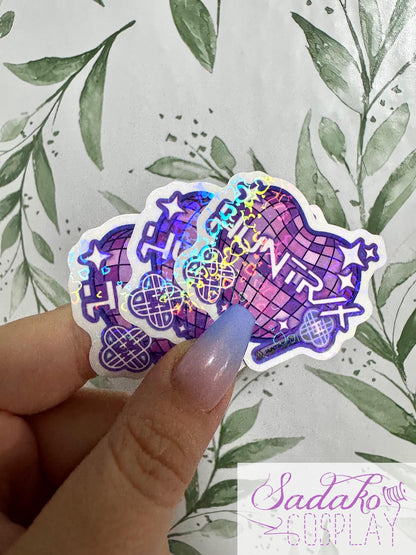 Huntrix transparenter Sticker - K-Pop Heart Collection, wasserfester Holo-Aufkleber, K-Pop Demon Hunters
