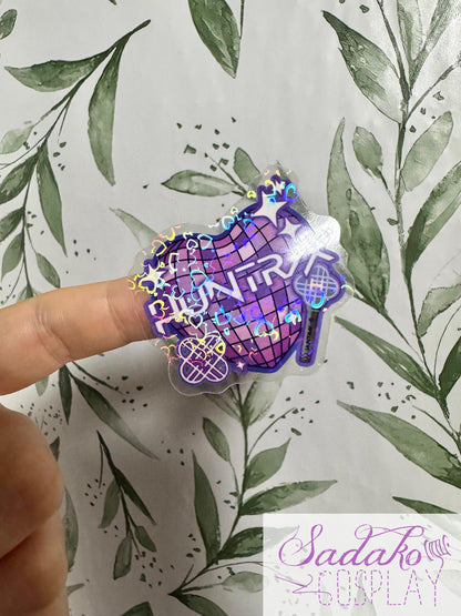 Huntrix transparenter Sticker - K-Pop Heart Collection, wasserfester Holo-Aufkleber, K-Pop Demon Hunters