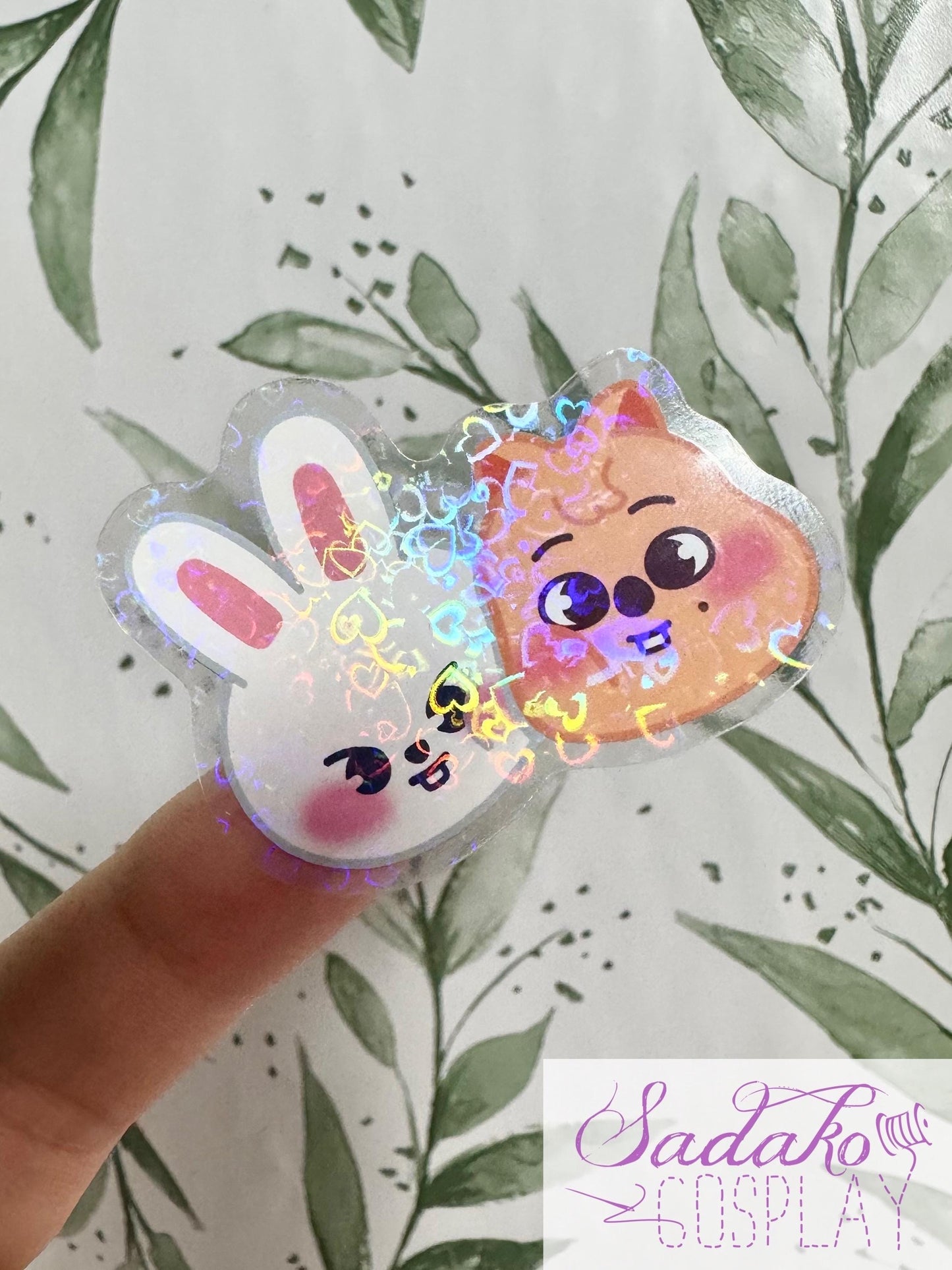 Minsung transparenter Sticker - Stray Kids Han & Lee Know, wasserfester Holo-Aufkleber