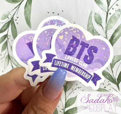 BTS Lovers Club transparenter Sticker - wasserfester Holo-Aufkleber