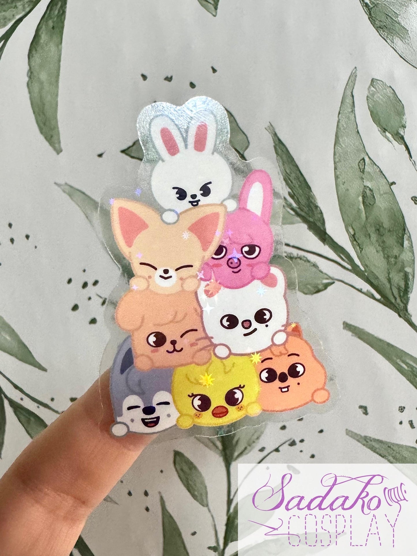 SKZOO cuddle pile transparenter Sticker - wasserfester Holo-Aufkleber, Stray Kids