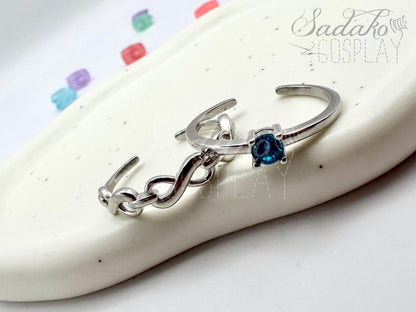 PREORDER Atiny Ring Set „Eternal Star Atiny“, 925 Sterling Silber Set aus 2 Ringen - inspiriert von der K-Pop Band ATEEZ