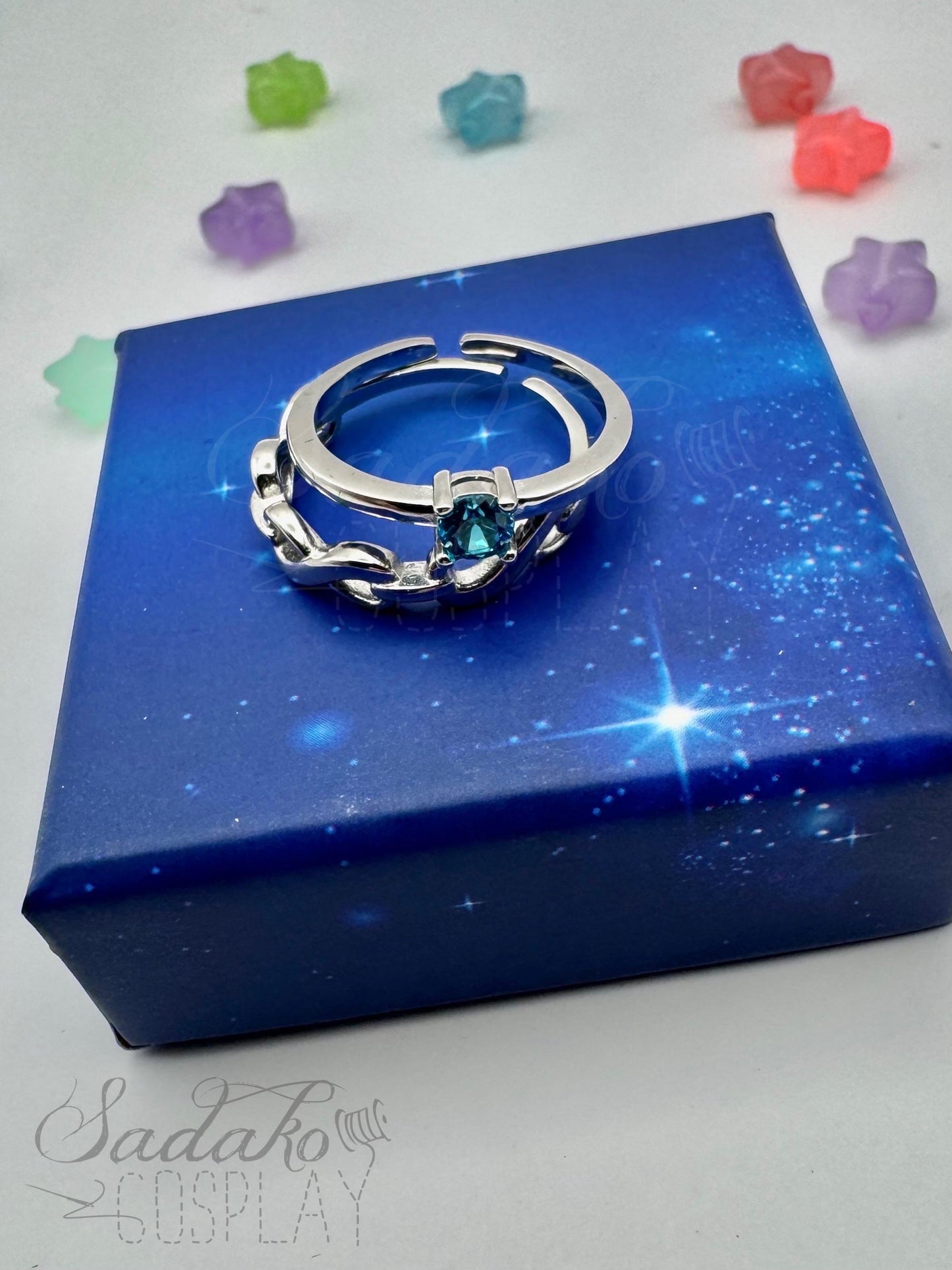PREORDER Atiny Ring Set „Eternal Star Atiny“, 925 Sterling Silber Set aus 2 Ringen - inspiriert von der K-Pop Band ATEEZ