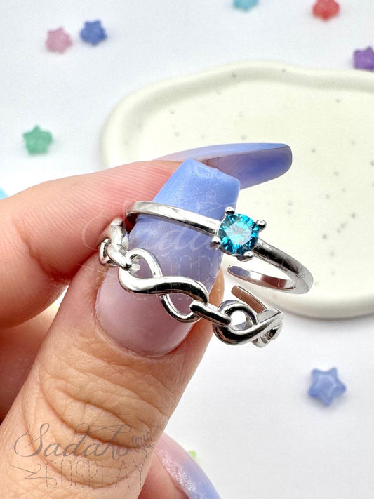 PREORDER Atiny Ring Set „Eternal Star Atiny“, 925 Sterling Silber Set aus 2 Ringen - inspiriert von der K-Pop Band ATEEZ