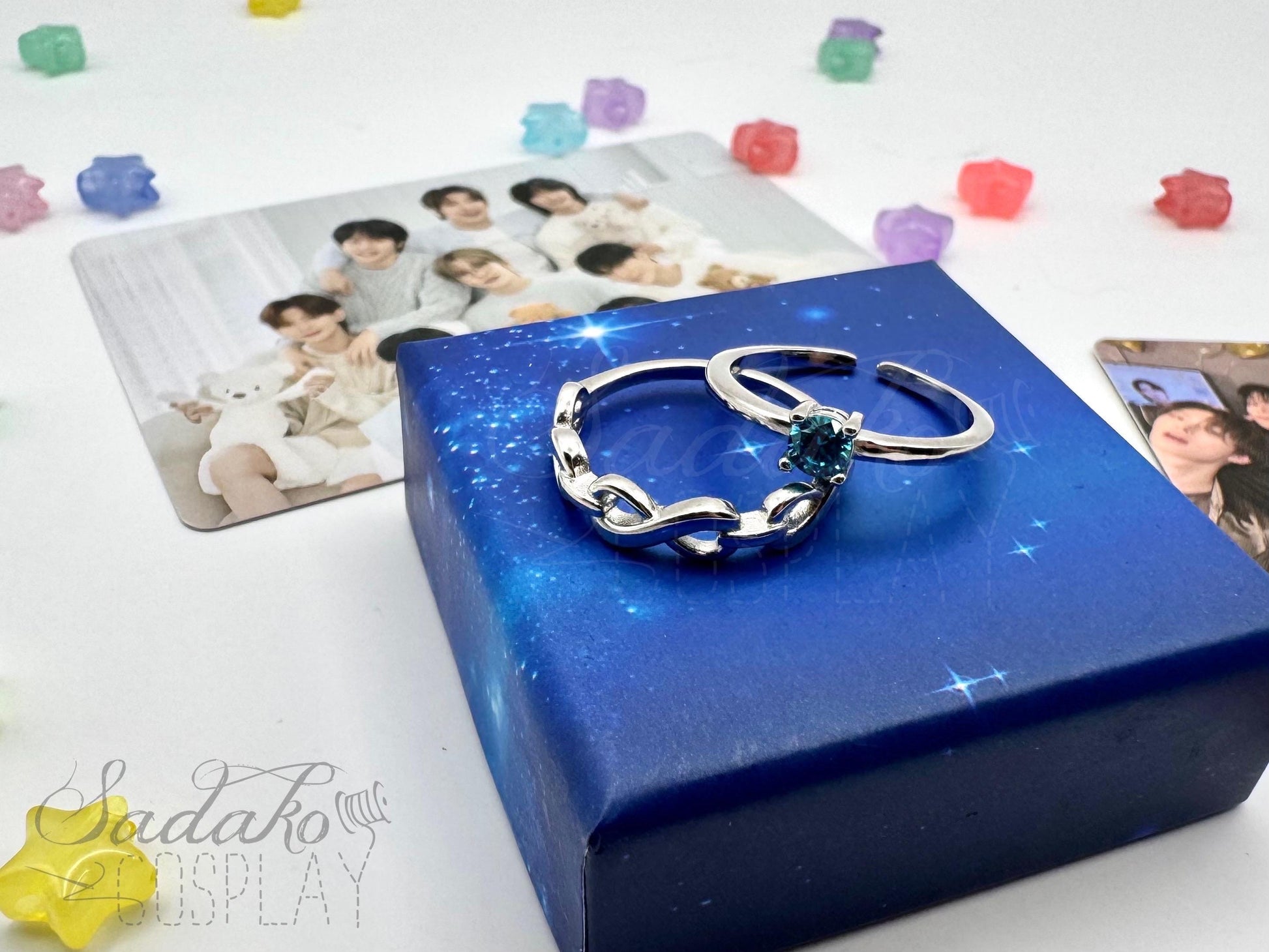 PREORDER Atiny Ring Set „Eternal Star Atiny“, 925 Sterling Silber Set aus 2 Ringen - inspiriert von der K-Pop Band ATEEZ
