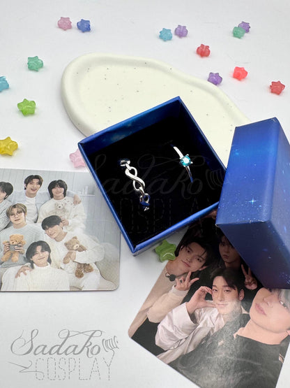 PREORDER Atiny Ring Set „Eternal Star Atiny“, 925 Sterling Silber Set aus 2 Ringen - inspiriert von der K-Pop Band ATEEZ