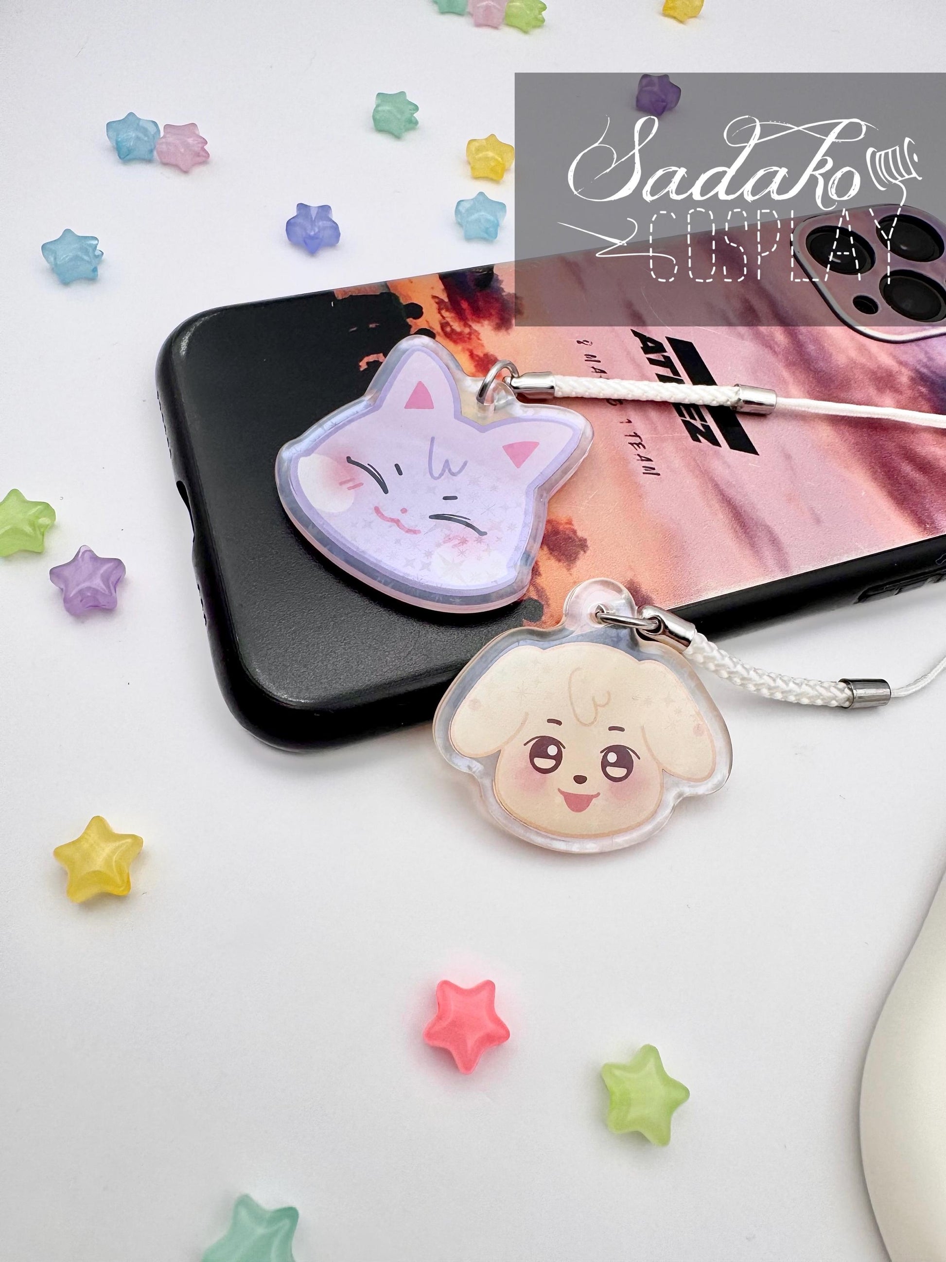 Aniteez glitzernder phone charm keychain, ATEEZ inspired für ATINY