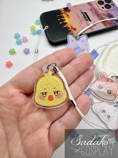 Aniteez glitzernder phone charm keychain, ATEEZ inspired für ATINY